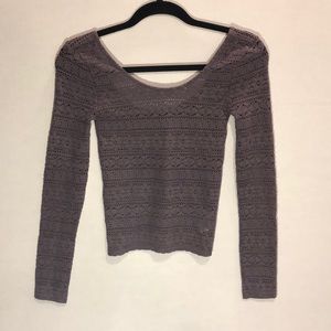 American Eagle Crochet Long Sleeve Top